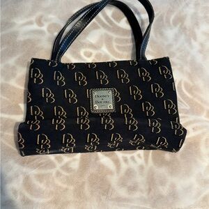 Dooney & Bourke Black Tote with Gold Accents #vintage #Y2K